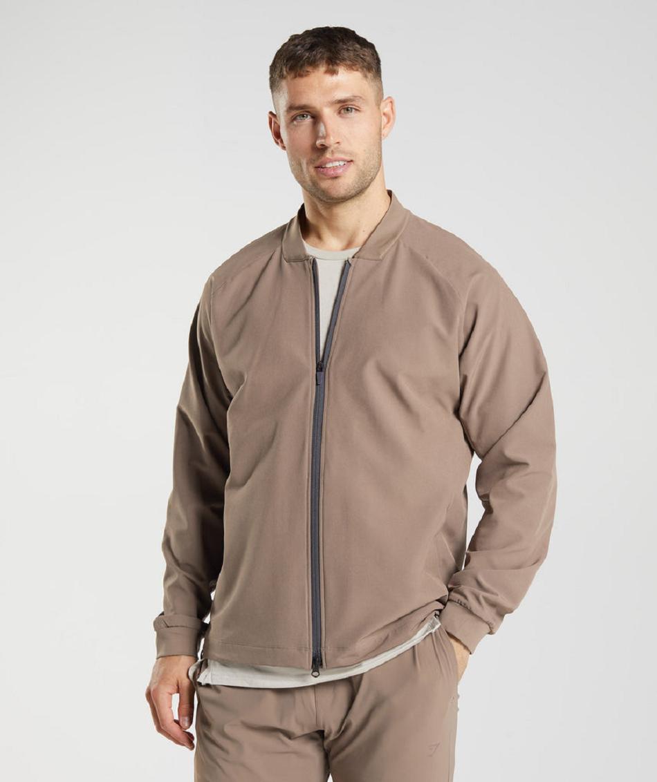 Chaquetas Gymshark Studio Hombre Marrones | CO 3653QMA